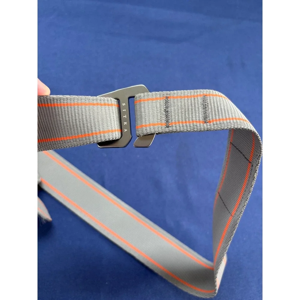 Sitka Gear Mens Nylon Webbing Belt Grey Orange Stripe G-Hook Buckle XL 42-48